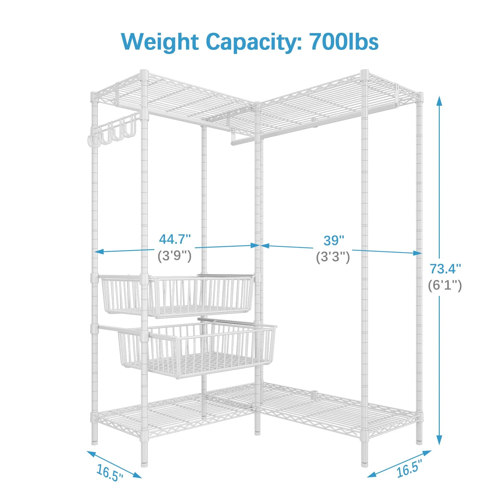 VIPEK L9 Corner Garment Rack