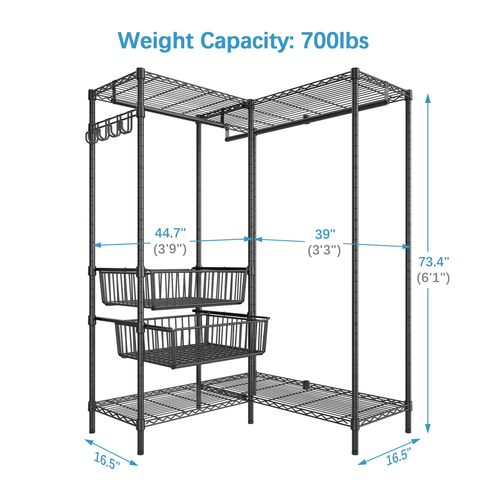 VIPEK L9 Corner Garment Rack