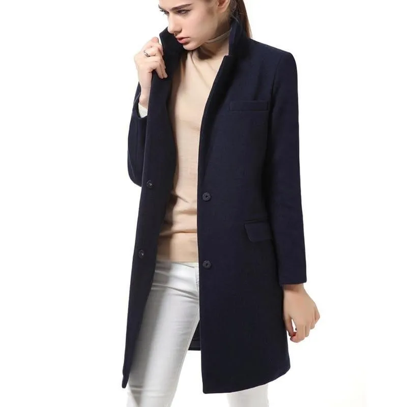 Winter Woolen Long Cashmere Coat