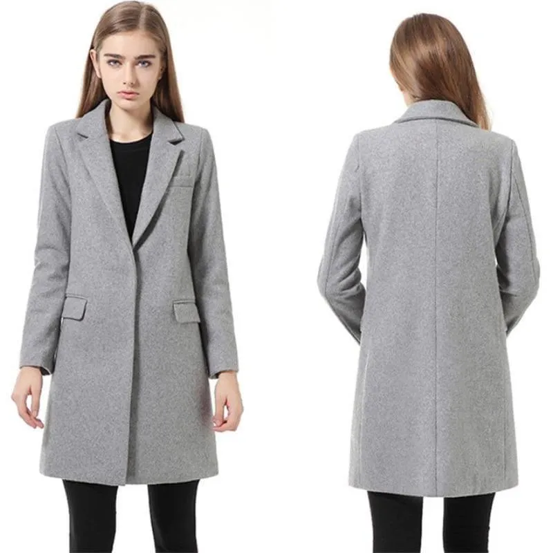 Winter Woolen Long Cashmere Coat