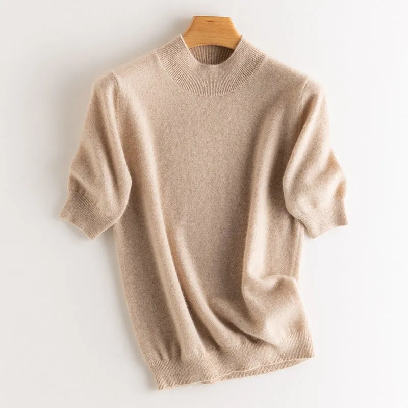 Women's Half Sleeve Cashmere Wool Sweater