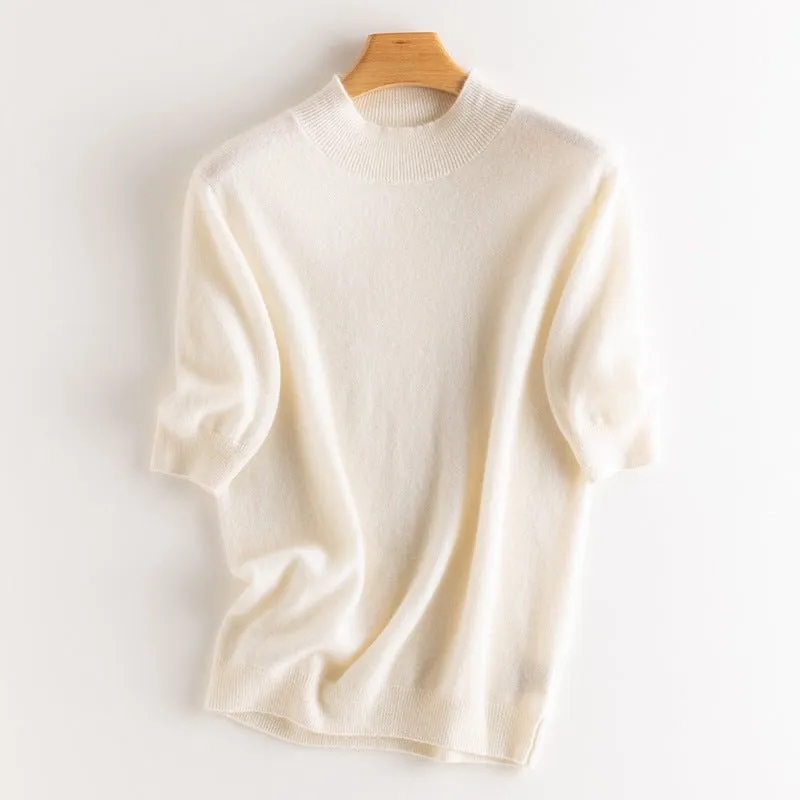 Women's Half Sleeve Cashmere Wool Sweater