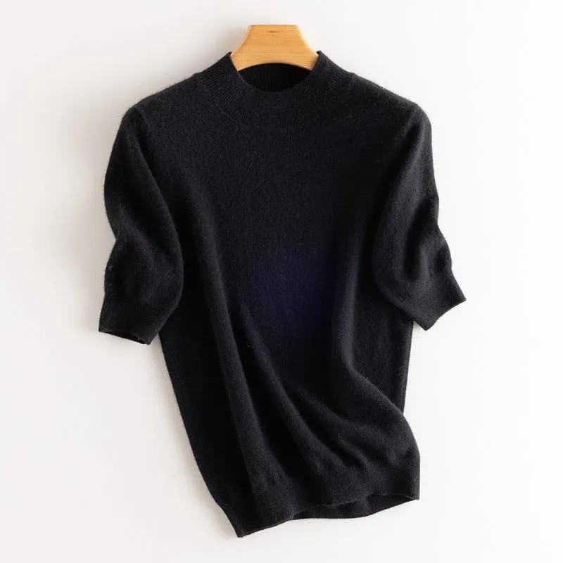 Women's Half Sleeve Cashmere Wool Sweater