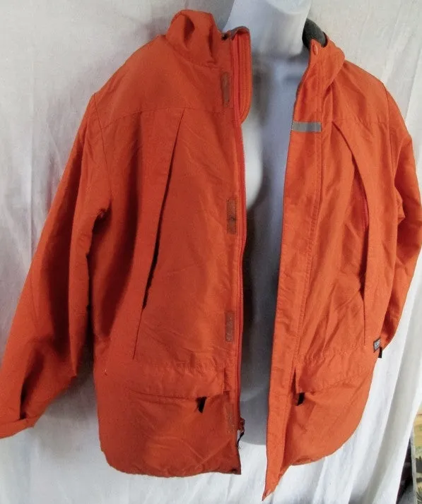 Womens LAND'S END Ski Snowboard Winter JACKET Coat ORANGE L 14-16 Hood