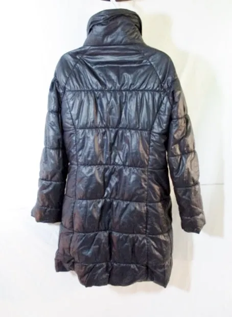 Womens PATAGONIA FULL ZIP JACKET Coat Parka Long Puffer BLACK L