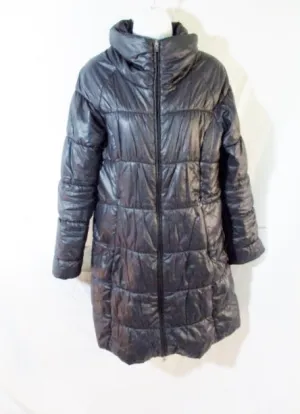 Womens PATAGONIA FULL ZIP JACKET Coat Parka Long Puffer BLACK L