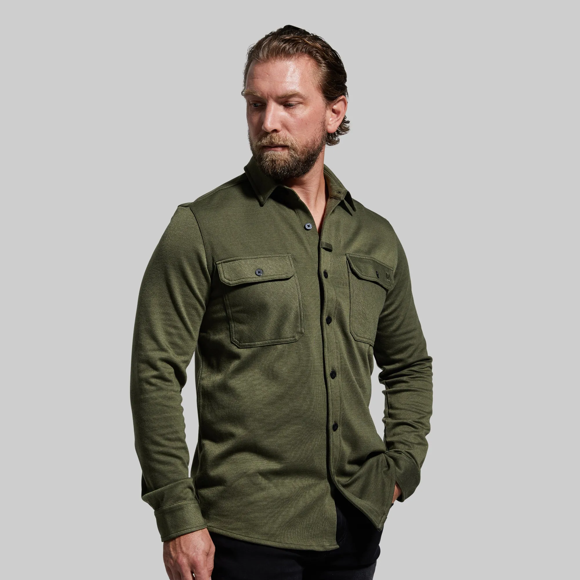 Woodsman Stretchy Flannel (Tactical Green)