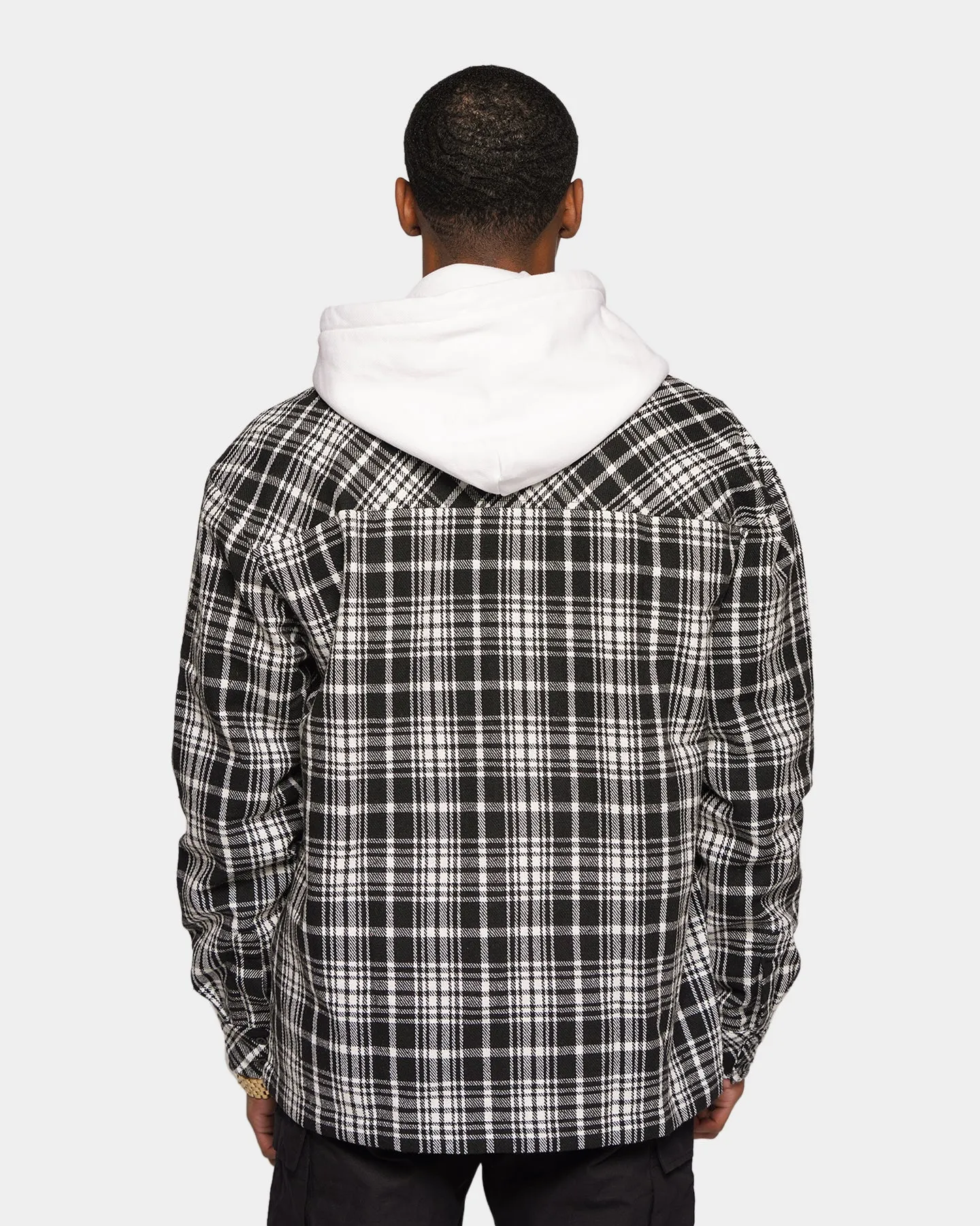 XXIII Trace Plaid Bomber Jacket Black/White