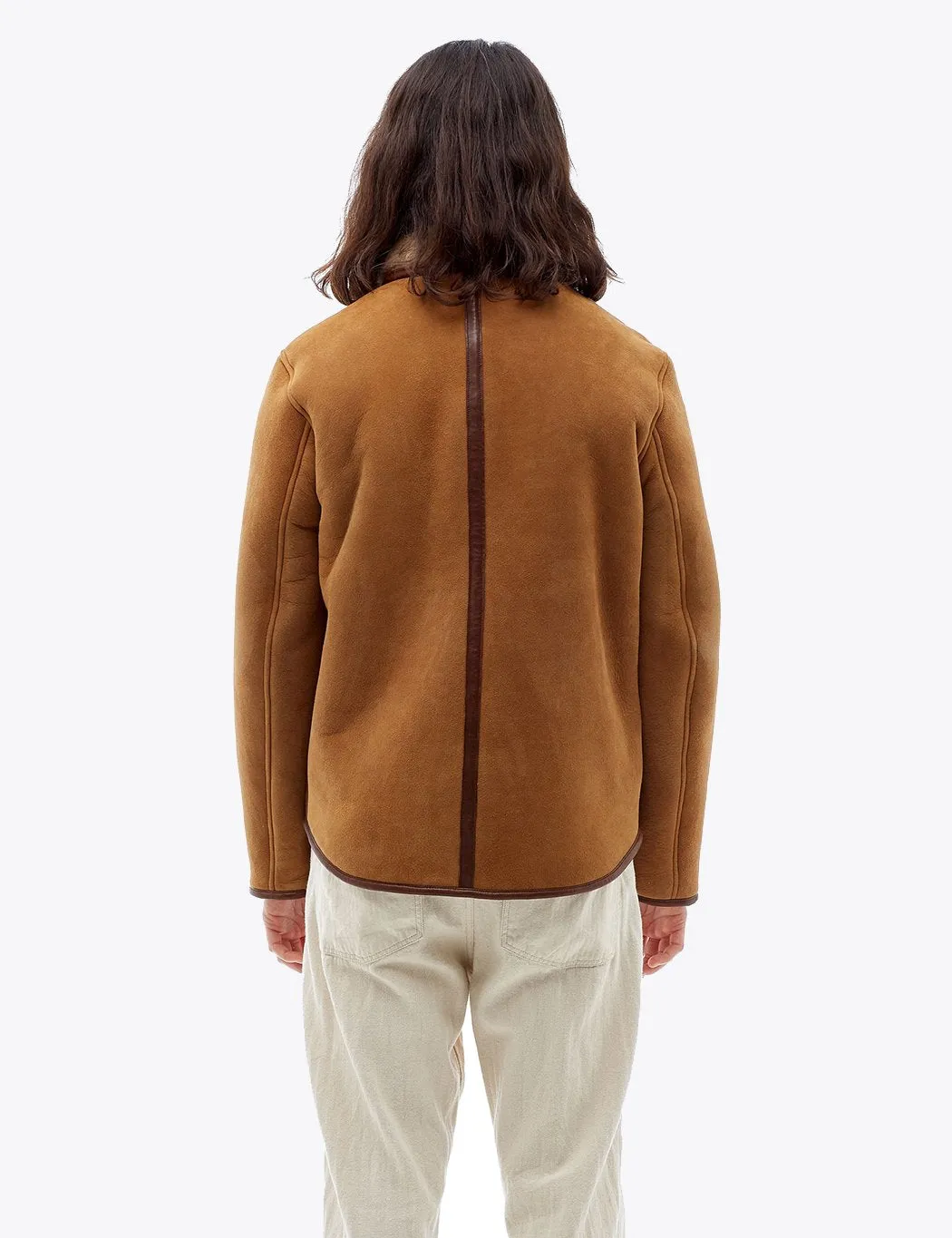 YMC Brainticket Sheepskin Coat (Suede) - Tan