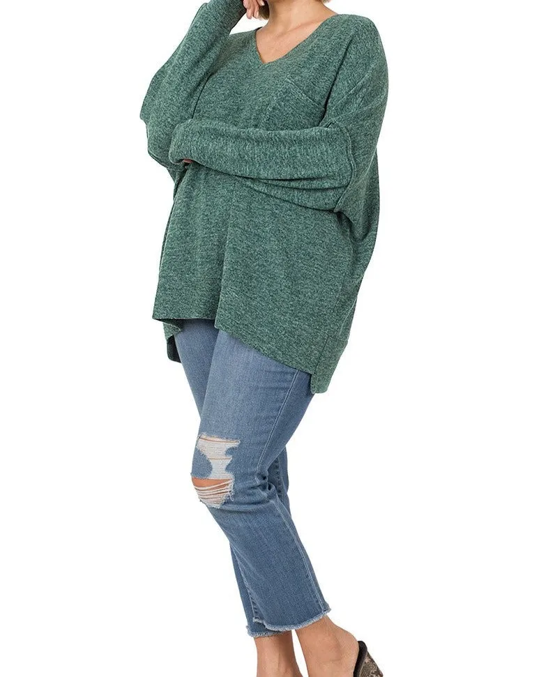 Zenana Brushed Melange Oversized Soft Sweater